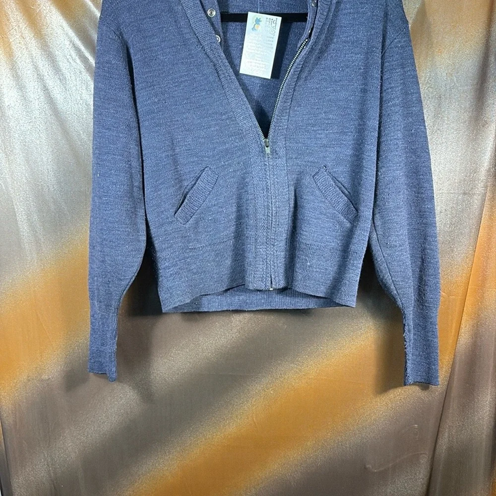 USPS mail carrier Brooksfield vintage Heather Blue Cardigan 36”‎ box H1